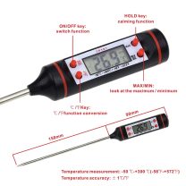 TP101 Saplama Tip Gıda Termometresi (SİYAH)