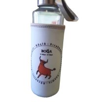Mavi Boğa Burcu Kılıflı Cam Matara 400ml
