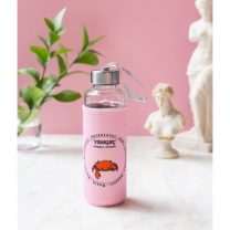 Pembe Yengeç Burcu Kılıflı Cam Matara 400ml