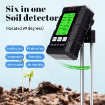 6 in 1 Toprak pH Metre Nem Verimlilik Işık Şiddeti Ölçer 6 Parametre Ölçüm Cihazı